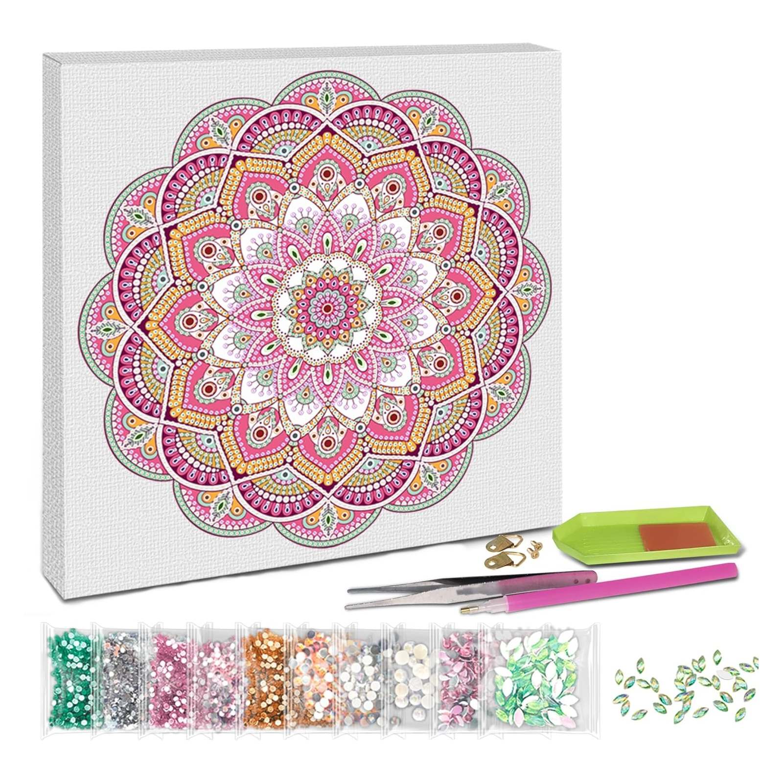 Diamantové malování - mandala zelenoervená